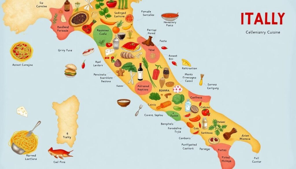 Regional Italian Cuisine Map